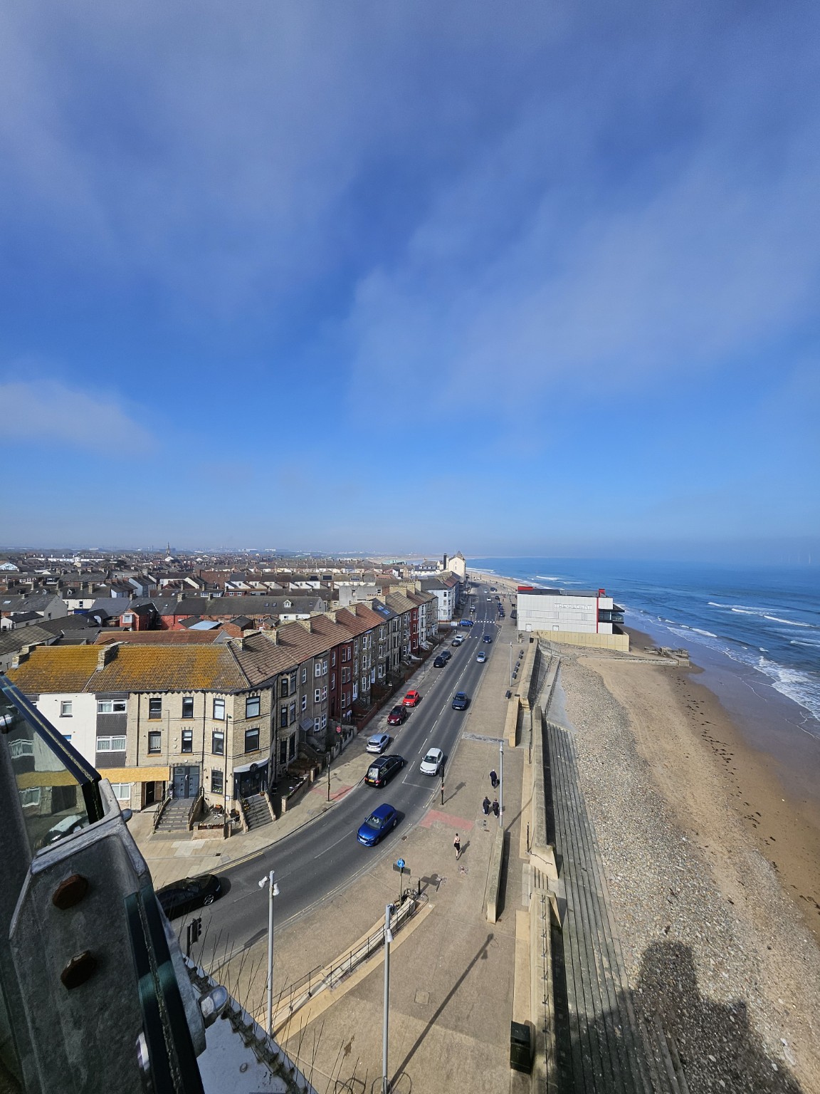 Redcar beach and promenade looking along the seafront